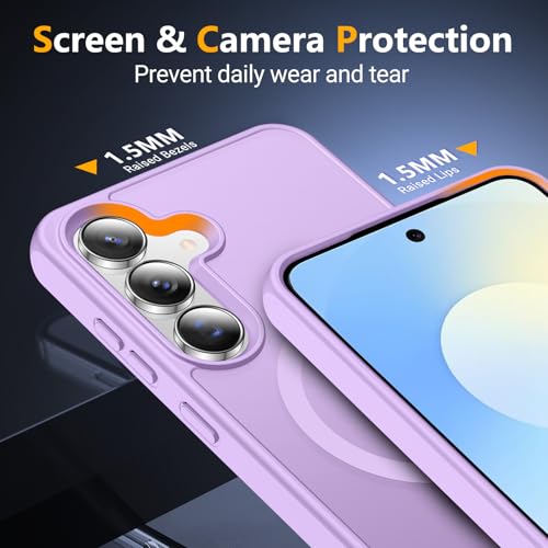 Image of SPIDERCASE Magnetic for Samsung Galaxy S25 FE Case, [3 Stand Ways][ Military Grade Drop Protection] with Invisible Stand Slim Phone Case for S25 FE 5G,Light Purple