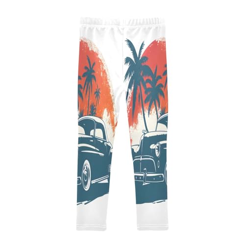 Bolaz Toddler Girls Leggings Printed Yoga Pants Leggings Cars and Palm Trees for Kids2