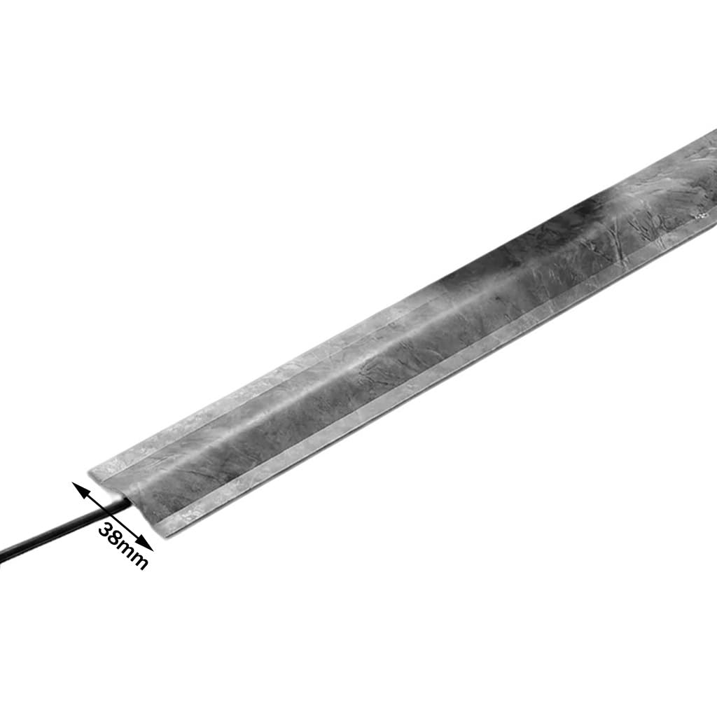 Cubrecables De Suelo De PVC Blando para Oficinas Y Gimnasios，Cubrecables Sin Taladro con Textura De Mármol，Autoadhesivo/Fácil De Desenrollar(White B,10M)
