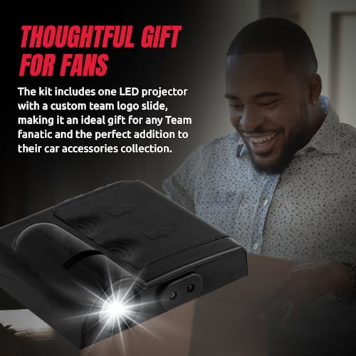 Sporticulture American Football Oklahoma Sooners LED Car Door Light - Officially Licensed NCAA Wireless Projector - Show Your Team Pride - Battery Operated, Universal Fit