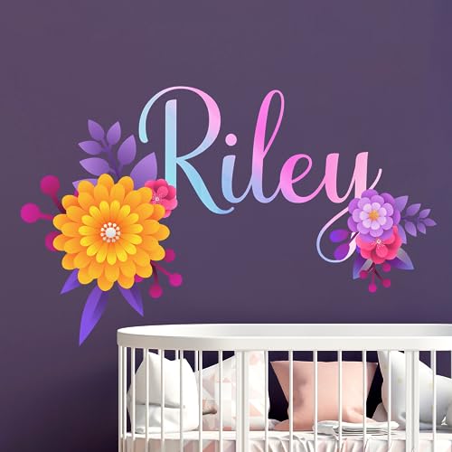 Vinilos Decorativos Personalizados Flores y Arcoíris para Pared