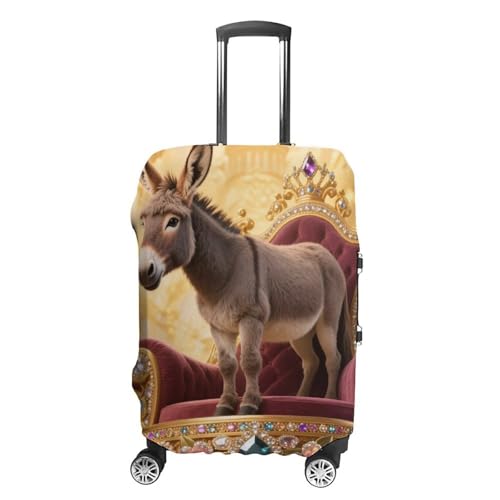 Donkey on Gem Throne Elastic Luggage Cover Suitcase Protector for 19-32 Inch Suitcases | Universal Stretchable Travel Bag Cover | Anti-Scratch, Washable with Zipper Closure M - Main Image