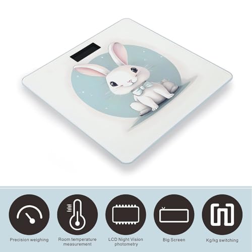 Báscula Digital de Baño con Diseño Conejo Blanco miniatura 3