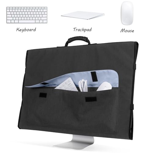 iMac 27 inch reistas beschermhoes waterafstotend nylon zachte voering met vakken voor accessoires - Afbeelding 4