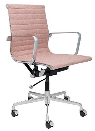 SOHO Ribbed Management Office Chair (Coral Pink Fabric)