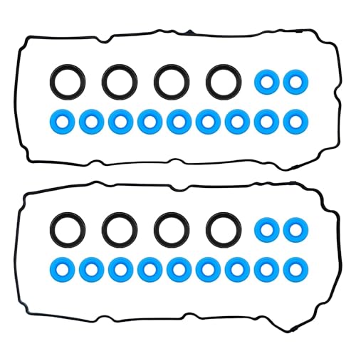 Image of Engine Valve Cover Gasket Set Compatible with 2007-2015 Ford Edge Flex Fusion Taurus X Lincoln MKS MKT MKX MKZ Mazda 6 CX-9 Mercury Sable 3.5L 3.7L V6 DOHC Replace # VS50767R