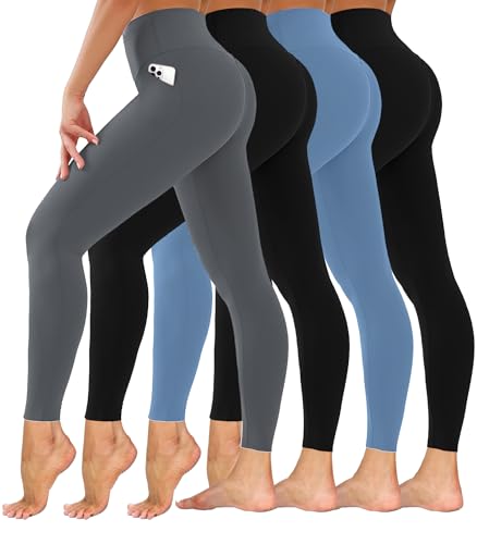 Dimore Leggings for Women with Pockets Womens Workout Leggings High Waisted Yoga Pants for Tummy Control Gym