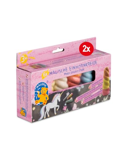 PUSTEFIX MALEFIX Einhorn Straßenmalkreide 6er Doppelpack