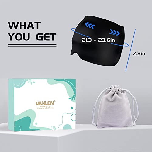 Headache Migraine Relief Cap, Wearable Strechable Migrine Hat For Migraine Ice Head Wrap, Ice Pack For Injuries Reusable Gel, Cold Hot Therapy Headache Relief Hat For Tension Stress Relief (Black) #TOP6