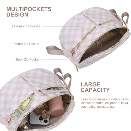 YFGBCX Bum Bag for Women Checkered Crossbody Bag Large Nylon Sling Bags Bum Purse3