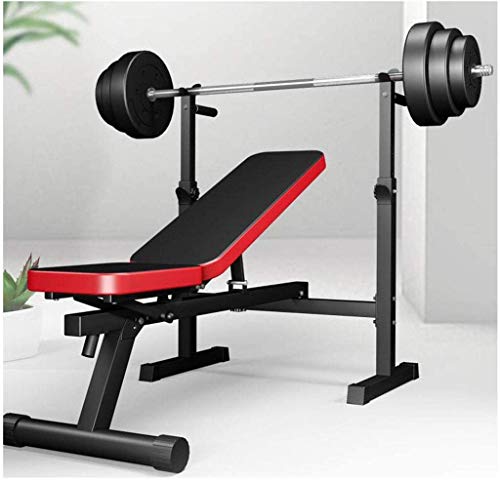 Halterkruk Gewichthefbed Huishoudelijke halterset Plank Opvouwbare bankdrukkruk Fitnessapparatuur Multifunctionele bankdrukstandaard (zwart 104 * 67 * 100cm) - Image 4