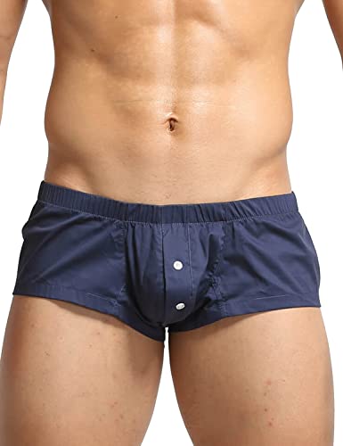 SEOBEAN Mens Low Rise Boxer Brief Underwear Side Line Fit Trunks 220502