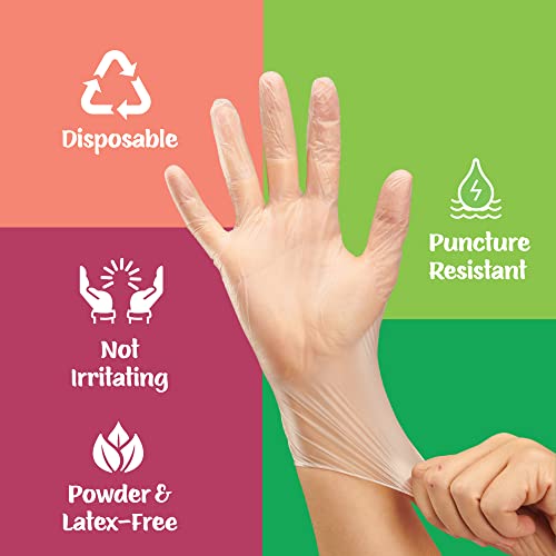 image for Care Plus Disposable Vinyl Gloves Large Size | Heavy Duty | Non Steril