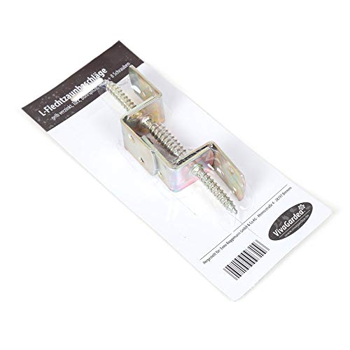 VIVAGARDEA 4ER-SET FLECHTZAUNHALTER WINKEL VERZINKT IN L-FORM 38x34 MM Cover