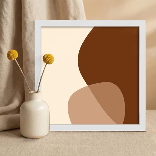 Image of LaVie Home 8x8 Picture Frame - White Square Frame with HD Plexiglas, Display for Wall or Desktop, Classic Collection