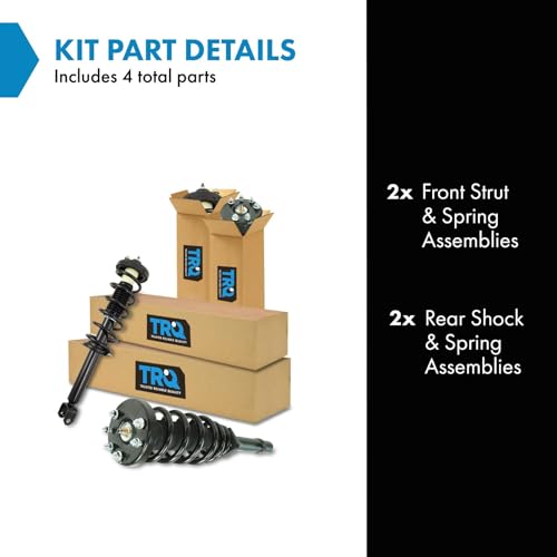 Image of TRQ Front and Rear Complete Strut Assembly and Shock Absorber Kit Complete Strut Coil Spring Assembly Shock Spring Compatible with 2009-2014 Acura TSX
