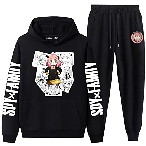 Spy X Family Survêtement pour Unisexe Anime Cosplay Anya Forger Sweats À Capuche Imprimés Sweat Jogger Pantalon Deux Pièces Ensemble Cover