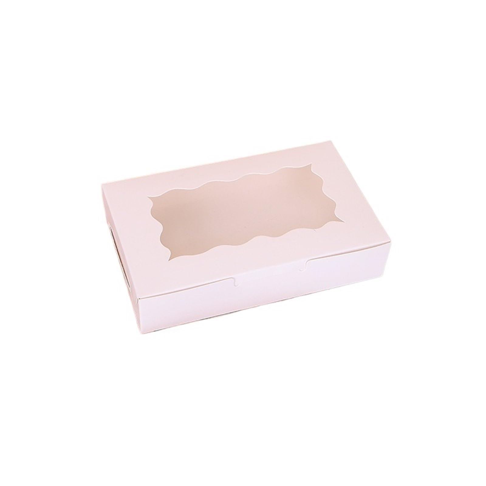 XPJYUA Bakery Boxes with Clear Window Kraft Paper Cake Candy Boxes Rectangle Open Window Wedding Jewelry Chocolate Baking Party(White,20pcs)