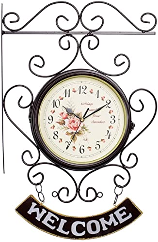 Horloge murale style méditerranéen XJBTBA en fer forgé blanc haut de gamme