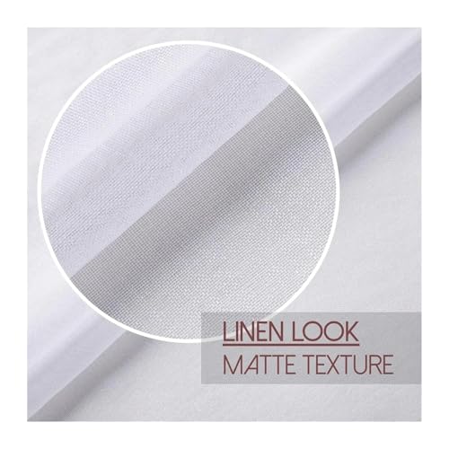 Rideau lin blanc de finition supérieure à œillets thermiques 140x122 - 4