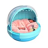 RYDotey Tragbare Warme Vogel Wellensittich Transportbox Mit Das Visuelle Fenster Leichte Vogelträger Reise Käfig Parrot Transportbehälter für Vögel Tragetaschen,Blau