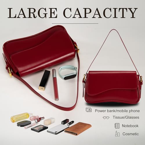 Image of Shoulder Bag for Women Trendy Purse PU Leather Hobo Handbags Clutch Saddle Bag with 2 Removable Stra