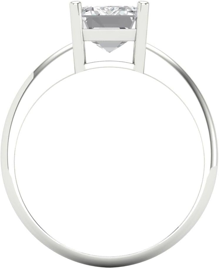 Clara Pucci Yellow/Rose/White 14k Solid Gold Solitaire anniversary Engagement Promise Bridal Ring - 2.5Ct Radiant Cut Simulated Diamond