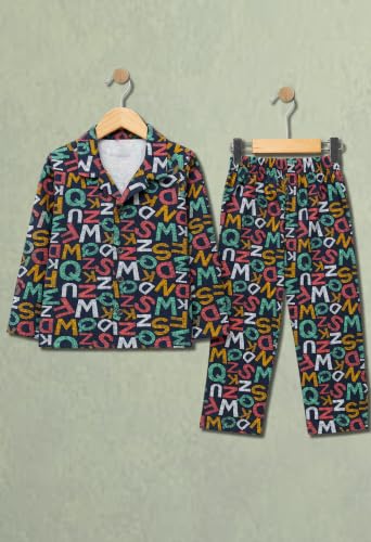 Image of 3BROS Kid's Pure Cotton Full Sleeves Night Suit /Dress for Boys /Girls Full Pajama & Top Sleep Suit Combo Set