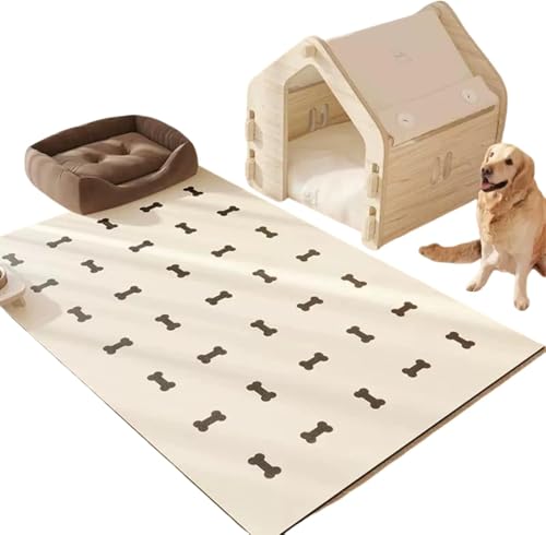 lisBaby ペット用おしっこマット 大判ワイド 犬猫兼用 防水漏れ防止 噛んでも破れない 速乾防臭防カビ フリーカット可能 丸ごと洗える 滑り止め 床暖房対応 防音保温 家庭オフィス廊下適用 中型大型犬向け ペットカーペット 繰り返し利用可能 (80*