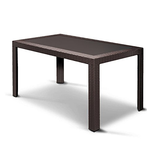 Areta AR014 - Urano Décor - Tavolo di plastica in Rattan, 140 x 80 x 72 cm