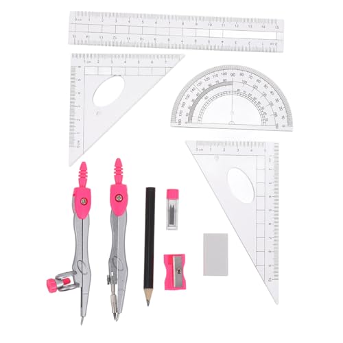 HOUDERCO 学生向けコンパス 多機能学文具点 収納便利な軽量設計 角計 定規付き 正確な目盛りで幾何学 製図 建築設計対応 小学校算 技術図面用