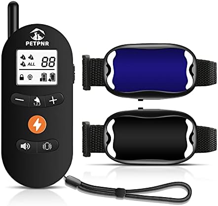 PETPNR Dog Training Collar - Rechargeable Electronic Shock Collars with Remote,3 Training Modes:Beep,Vibration & Shock, with 2 Receivers IPX7 Waterproof for 8 to 120 lbs Small Medium Large 2 Dogs