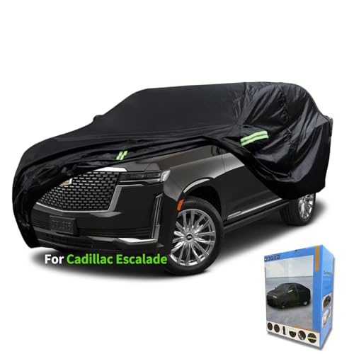 Image of Custom-Fit for Cadillac Car Cover, Automobiles All Weather Waterproof, Car Cover All Weather Snowproof UV Protection Windproof Outdoor Full car Cover (for Cadillac Escalade)