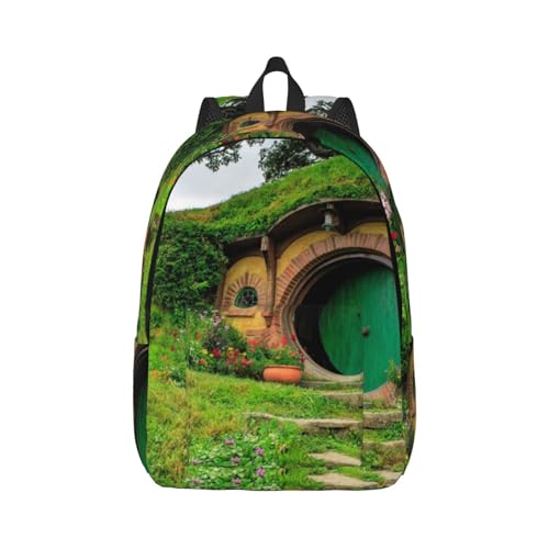 TRESILA Zaino per canna da pesca/tela per la scuola elementare ragazze ragazzi adolescenti zaino leggero zaino per libri casual zaino universitario lavoro, Fantasy Rurale, S