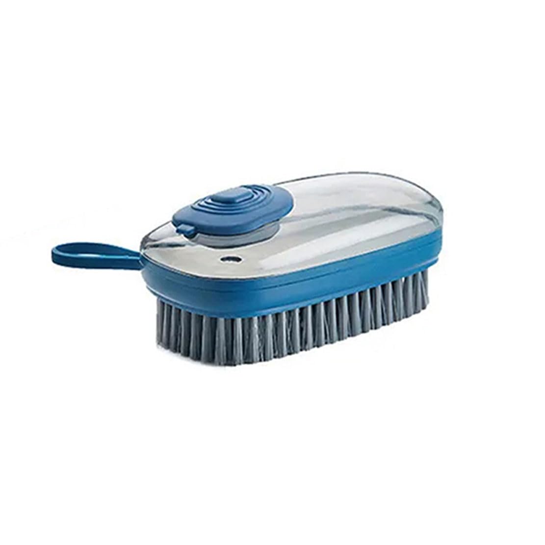 Jhzood Blue Dish Washing Up Brush With Soap Dispenser, 2 In 1 Automatic Liquid Adding Laundry Brush, Multipurpose Scrubbing Brush, For Clothes, Shoes, Carpet, Kitchen Sink (Blue)
