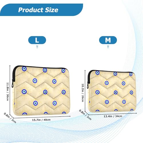 Funda para portátil 13-14 pulgadas Boho Evil Eyes Yellow miniatura 3