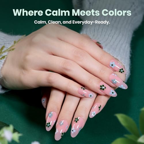 Image of Beetles Green Gel Polish Set - Forest Fog Shade, Pastel Green Gel Nail Polish Set 6 Colors, Same Color Bottle - Stay Shining, Soak Off UV Lamp St. Patrick's Day Nail Art, Manicure Salon Spring Nails