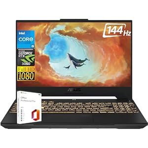 ASUS 2024 Newest TUF Gaming Laptop, 15.6″ 144Hz FHD Display, Intel Core i5-12500H, RTX 3050, 64GB RAM, 2TB SSD, Wi-Fi 6, Backlit Keyboard, Windows 11 Home. with Microsoft Office Lifetime License