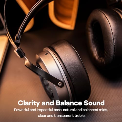 Image of Linsoul Kiwi Ears Altruva Over Ear Headphone, Hi-Fi 50mm Dynamic Driver Monitoring Headphones, Wired Gaming Headset, Open-Back Stereo Headphones for Studio Engineer Audiophile Gaming (BlackGrey)