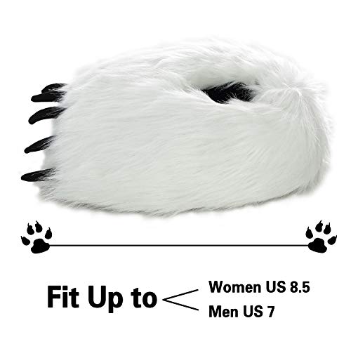Ibeauti Fuzzy Bear Claw Slippers Animal Paw Polar Bear House Shoes for Women Teens Halloween Christmas Costume Party2
