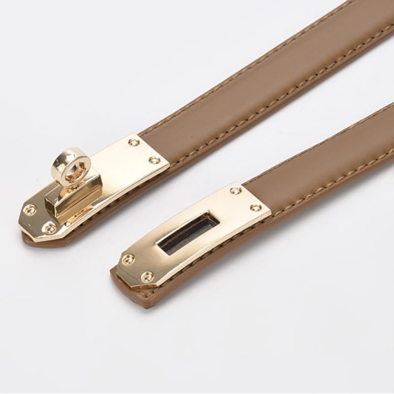 Women Skinny Leather Belt Classic Solid Color Alloy Turn Lock Ladies Adjustable Leather Belts For Dresses Jeans2