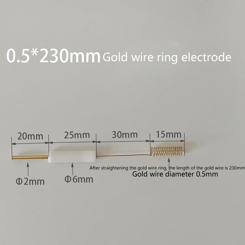 Electrodo de anillo de alambre dorado, columna de cobre con varilla de PTFE, 16 anillos, 0,5mm