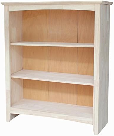 International Concepts Shaker Bookcase, 36-Inch, Unfinished