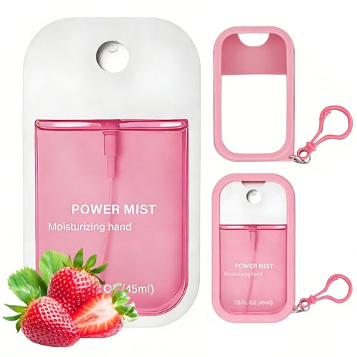 Mist Hydrating Hand San/itizer Spray for Adults Hand Saniti/ser Mini for Travel Small Ha/nd Sanit-iser with Silicone Protective Cover - Cleanses Your Ha/nds Mini Travel Essentials