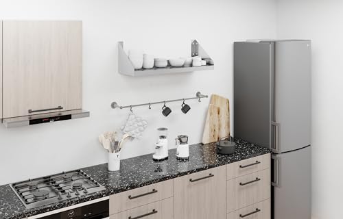 Image of AmGood Stainless Steel Wall Shelf with Side Guards (36 inch Long x 12 inch Deep)