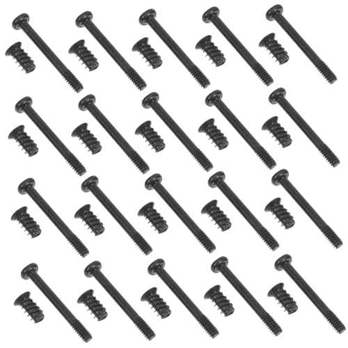 HONMEET 60Pcs Case Fan Screw Set Long Short Black Flat Head Tapping Screws for Computer Chassis Fans Supplies for Cooling Systems