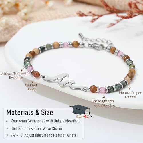 Image of TONY & SANDY Graduation Gift for Her 2026, Graduation Decorations Cross Bracelets for Women Girls Middle High School College Graduates, With Graduation Cap Box Meaningful Cards