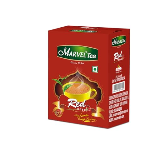 Image of Marvel Red Rose Tea 250g with Kadak CTC, Handpicked Strong Chai From Assam & Darjeeling, Refreshing Aroma & Rich Taste