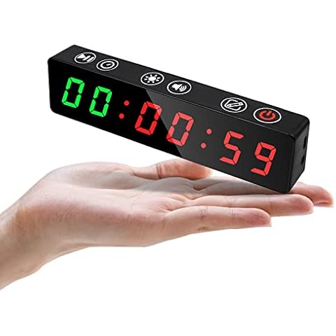 Jhering Portable Gym Timer, Interval Timer with Rechargeable and Built-in Magnetic Spine, LED Fitness Timer for Home Garage Workout EMOM Tabata Cover