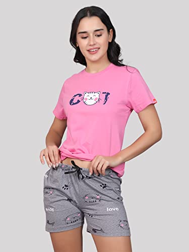 Image of Evolove Women Night Suit Set /Top Short Set
